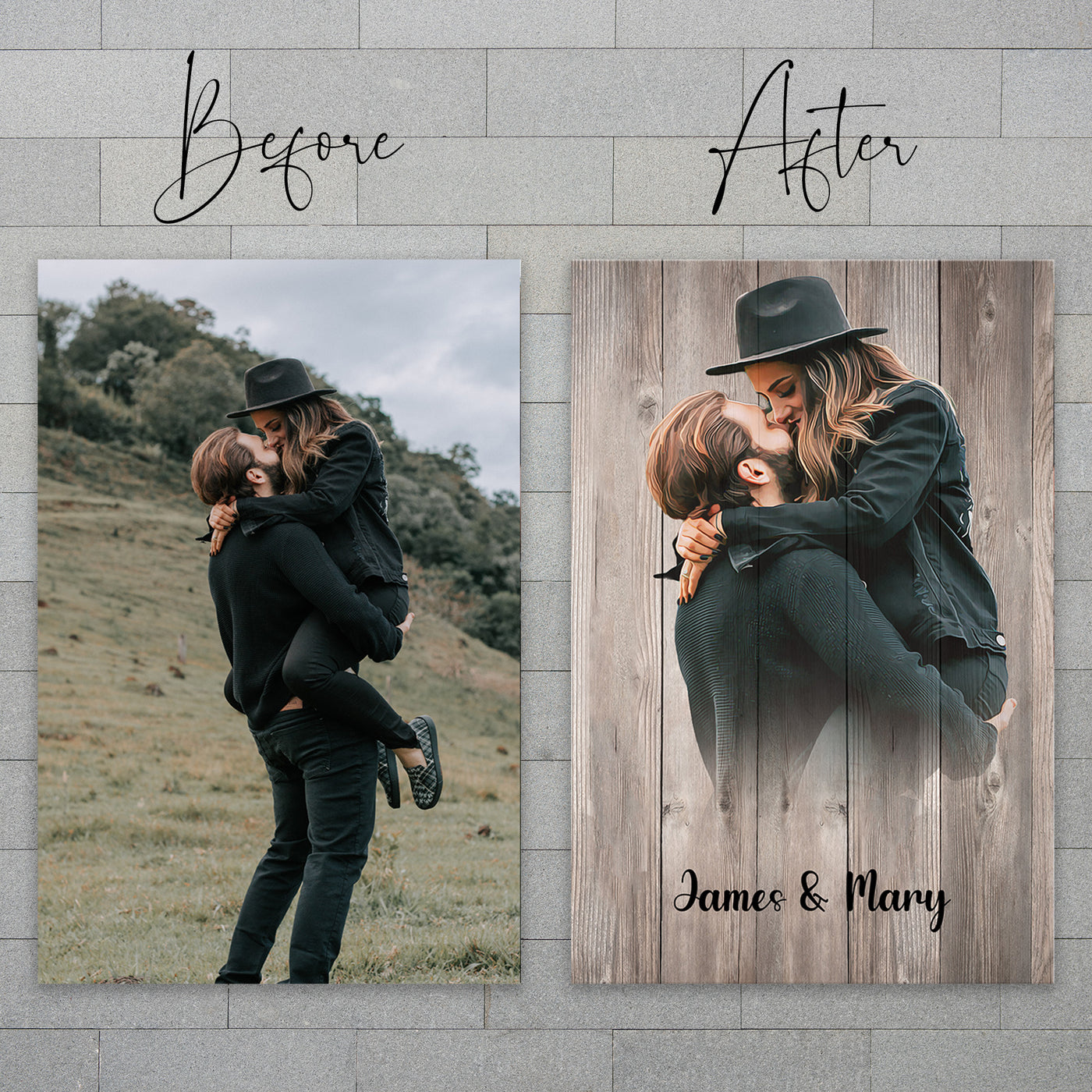 Rustic Wooden Background Portrait